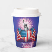 Glückwunsch 4. Juli "Lass Freedom Ring" Papier Cup Pappbecher (Rückseite)