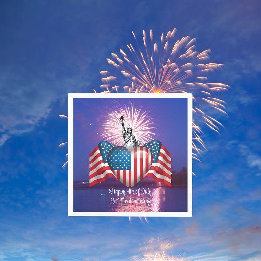 Glückwunsch 4. Juli "Lass Freedom Ring" Papier Nap Serviette