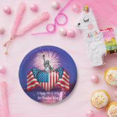 Glückwunsch 4. Juli "Lass Freedom Ring" Papier Tel Pappteller (Party)