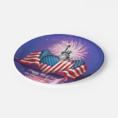 Glückwunsch 4. Juli "Lass Freedom Ring" Papier Tel Pappteller (Schrägansicht)