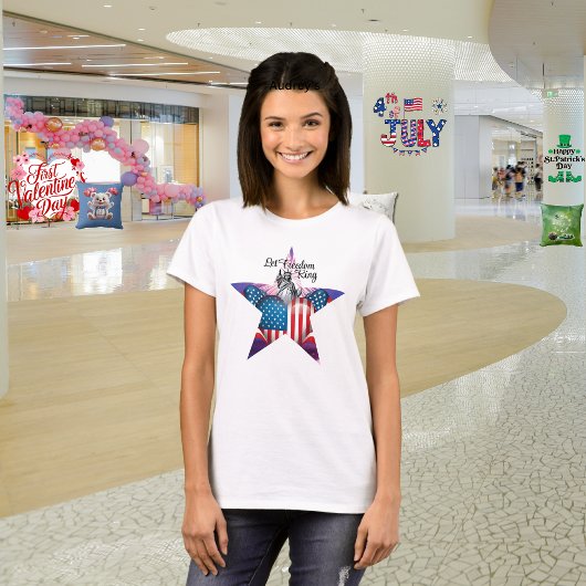 Glückwunsch 4. Juli "Lass Freedom Ring" T - Shirt