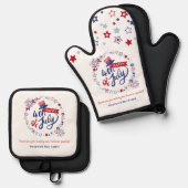 Glückwunsch 4. Juli Marketing | Reales Anwesen Ofenhandschuh & Topflappen-Set (Vorderseite/Rückseite)