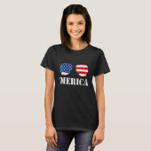 Glückwunsch 4. Juli 'merica Flag Sonnenbrille Patr T-Shirt (Vorne ganz)