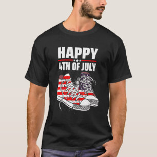 Glückwunsch 4. Juli Merica Schuhe amerikanische Fl T-Shirt
