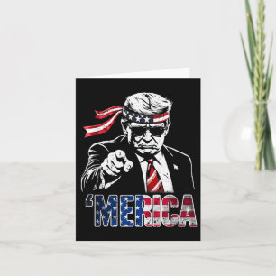 Glückwunsch 4. Juli Merica Trump American Flag USA Karte