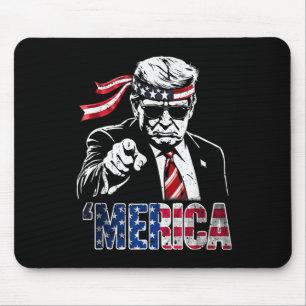 Glückwunsch 4. Juli Merica Trump American Flag USA Mousepad