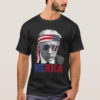 Glückwunsch 4. Juli MERICA TRUMP American Flag USA T-Shirt