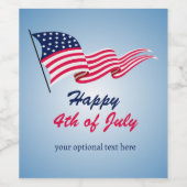 Glückwunsch 4. Juli mit amerikanischer Flagge Weinetikett (Einzelnes Label)