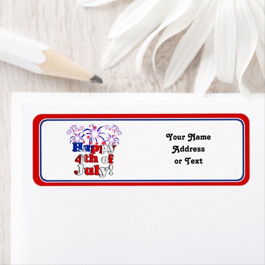 Glückwunsch 4. Juli mit Feuerwerk (Insitu)