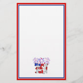 Glückwunsch 4. Juli mit Feuerwerk Briefpapier (Vorderseite)