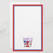 Glückwunsch 4. Juli mit Feuerwerk Briefpapier (Vorne/Hinten)
