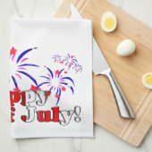 Glückwunsch 4. Juli mit Feuerwerk Geschirrtuch (Viertel Falte)