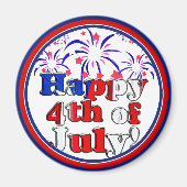 Glückwunsch 4. Juli mit Feuerwerk Magnet (Vorne)