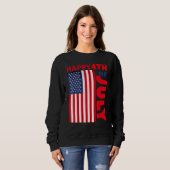 Glückwunsch 4. Juli mit US-Flagge Sweatshirt (Vorne ganz)