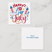 Glückwunsch 4. Juli Mitteilungskarte (Vorne/Hinten)