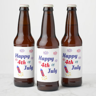 Glückwunsch 4. Juli Napkins Bierflaschenetikett