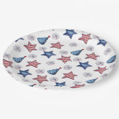 Glückwunsch 4. Juli Niedliches Party Musterpapier Pappteller (Schrägansicht)