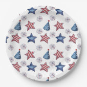 Glückwunsch 4. Juli Niedliches Party Musterpapier Pappteller (Vorderseite)