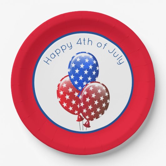 Glückwunsch 4. Juli Pappteller (Vorderseite)