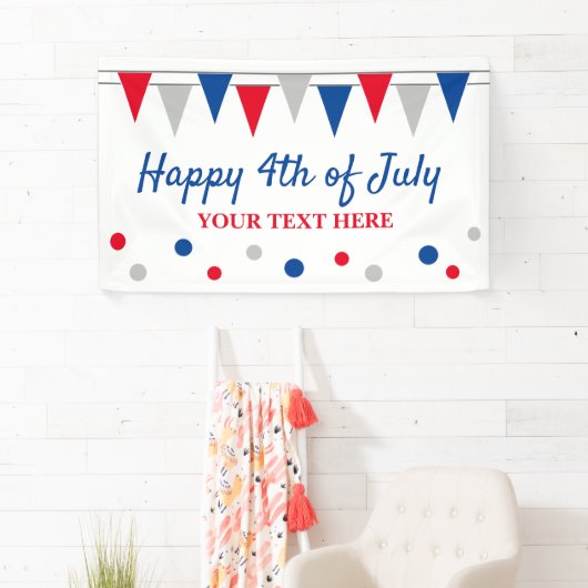 Glückwunsch 4. Juli Party Banner mit farbigen Fahn (Insitu)