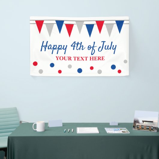 Glückwunsch 4. Juli Party Banner mit farbigen Fahn (Messeveranstaltung)