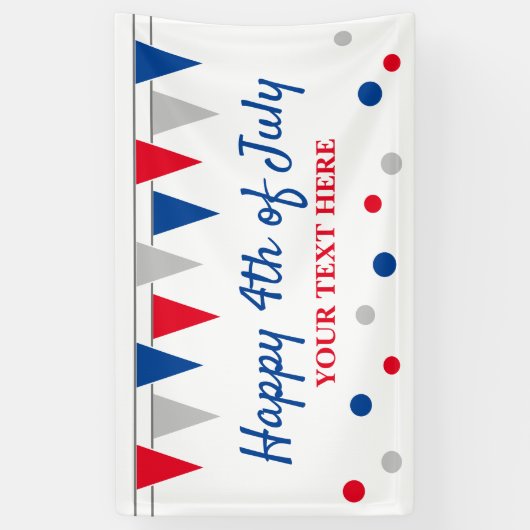 Glückwunsch 4. Juli Party Banner mit farbigen Fahn (Vertikal)