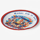 Glückwunsch 4. Juli Party Pappteller (Schrägansicht)