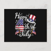 Glückwunsch 4. Juli Patriotic American Flag USA Begleitkarte (Rückseite)