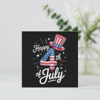 Glückwunsch 4. Juli Patriotic American Flag USA