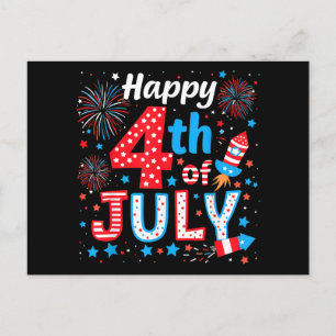 Glückwunsch 4. Juli Patriotic American Flag USA Feiertagspostkarte