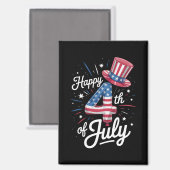 Glückwunsch 4. Juli Patriotic American Flag USA Magnet (Vorderseite/Rückseite)