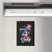 Glückwunsch 4. Juli Patriotic American Flag USA Magnet (In Situ (Geschirrspüler))