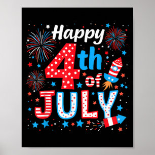 Glückwunsch 4. Juli Patriotic American Flag USA Poster