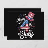 Glückwunsch 4. Juli Patriotic American Flag USA Postkarte (Vorne/Hinten)