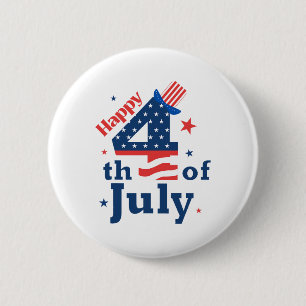 Glückwunsch 4. Juli Patriotic American USA Flag Me Button