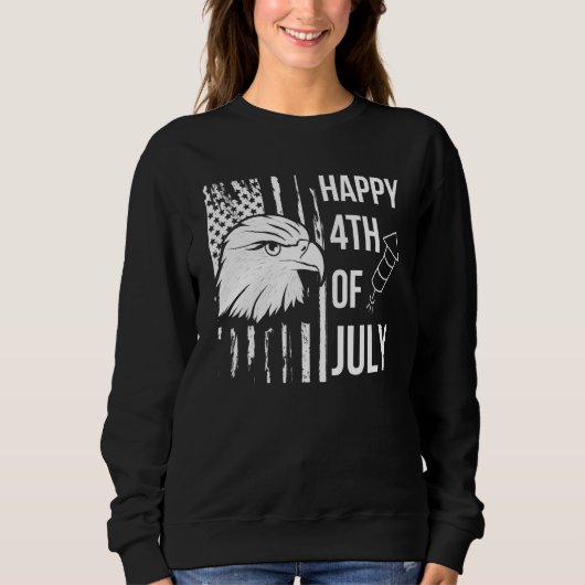 Glückwunsch 4. Juli Patriotische amerikanische Adl Sweatshirt (Vorderseite)