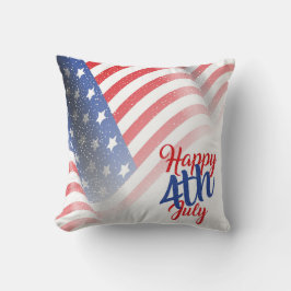 Glückwunsch 4. Juli Patriotische amerikanische Fla Kissen