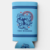 Glückwunsch 4. Juli Patriotische Retro Typografie Selters Dosenkühler (Rückseite)