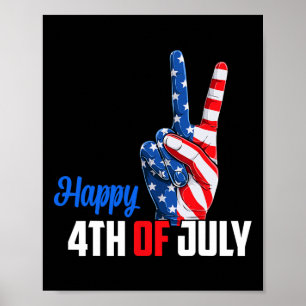 Glückwunsch 4. Juli Peace America Independence Day Poster