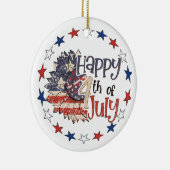 Glückwunsch 4. Juli Personalisiertes Foto Keramik Ornament (Rechts)