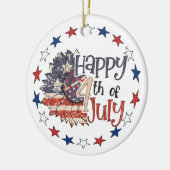 Glückwunsch 4. Juli Personalisiertes Foto Keramik Ornament (Links)