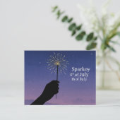 Glückwunsch 4. Juli Pfoten für Freiheit Postkarte (Stehend Vorderseite)