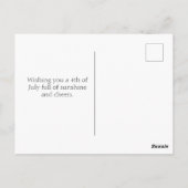 Glückwunsch 4. Juli Pfoten für Freiheit Postkarte (Rückseite)