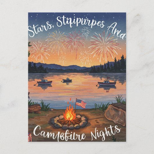 Glückwunsch 4. Juli Pfoten für Freiheit Postkarte (Vorderseite)