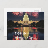 Glückwunsch 4. Juli Pfoten für Freiheit Postkarte (Vorne/Hinten)