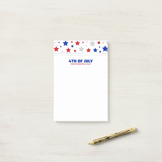 Glückwunsch 4. Juli Post-it Klebezettel (Auf Schreibtisch)