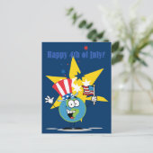 Glückwunsch 4. Juli Postkarte (Stehend Vorderseite)