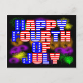 Glückwunsch 4. Juli Postkarte (Vorderseite)