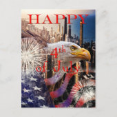 Glückwunsch 4. Juli Postkarte (Vorderseite)