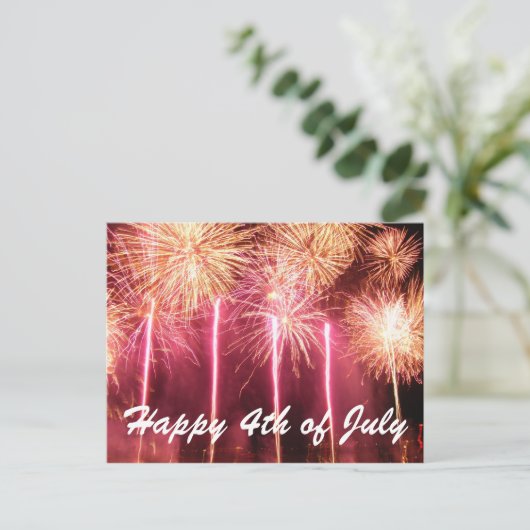 Glückwunsch 4. Juli Postkarte (Stehend Vorderseite)